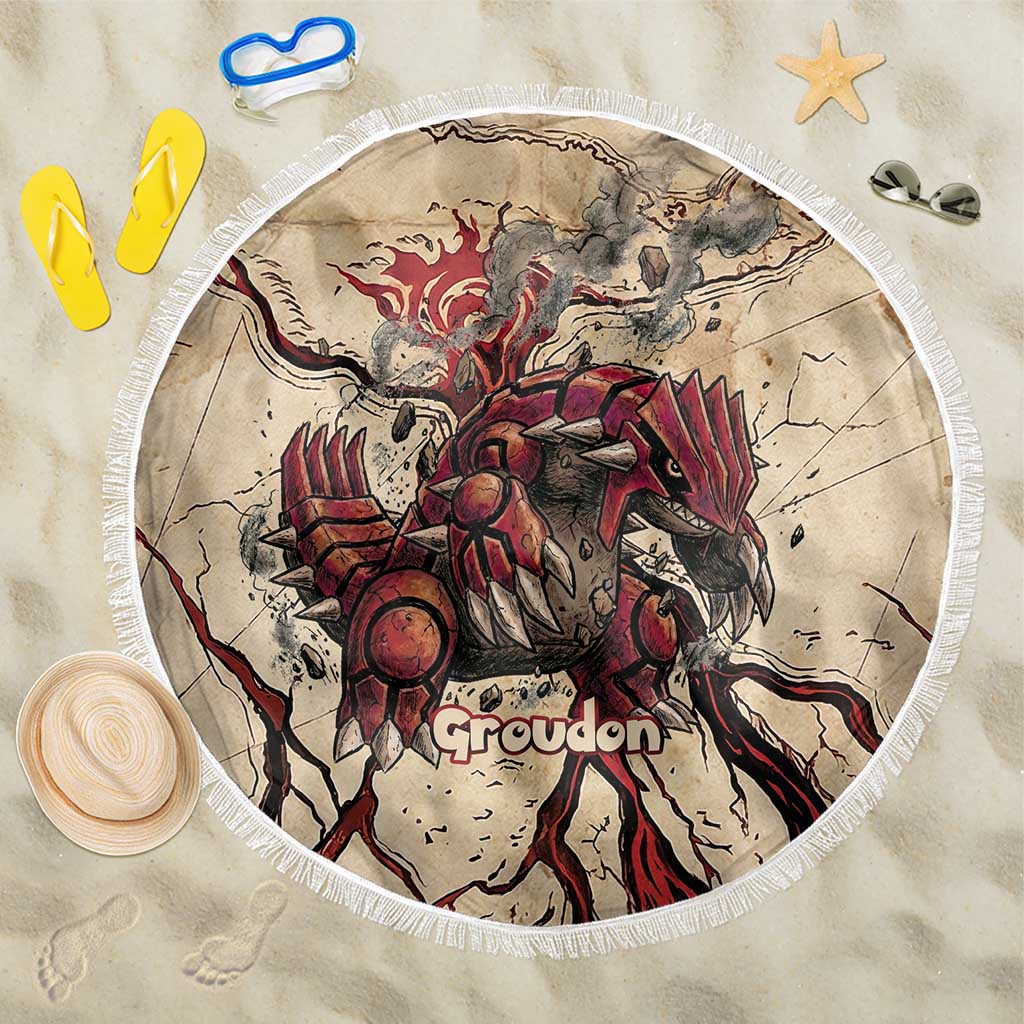 Groudon Omega Ruby Beach Blanket Ancient Volcano Map Art