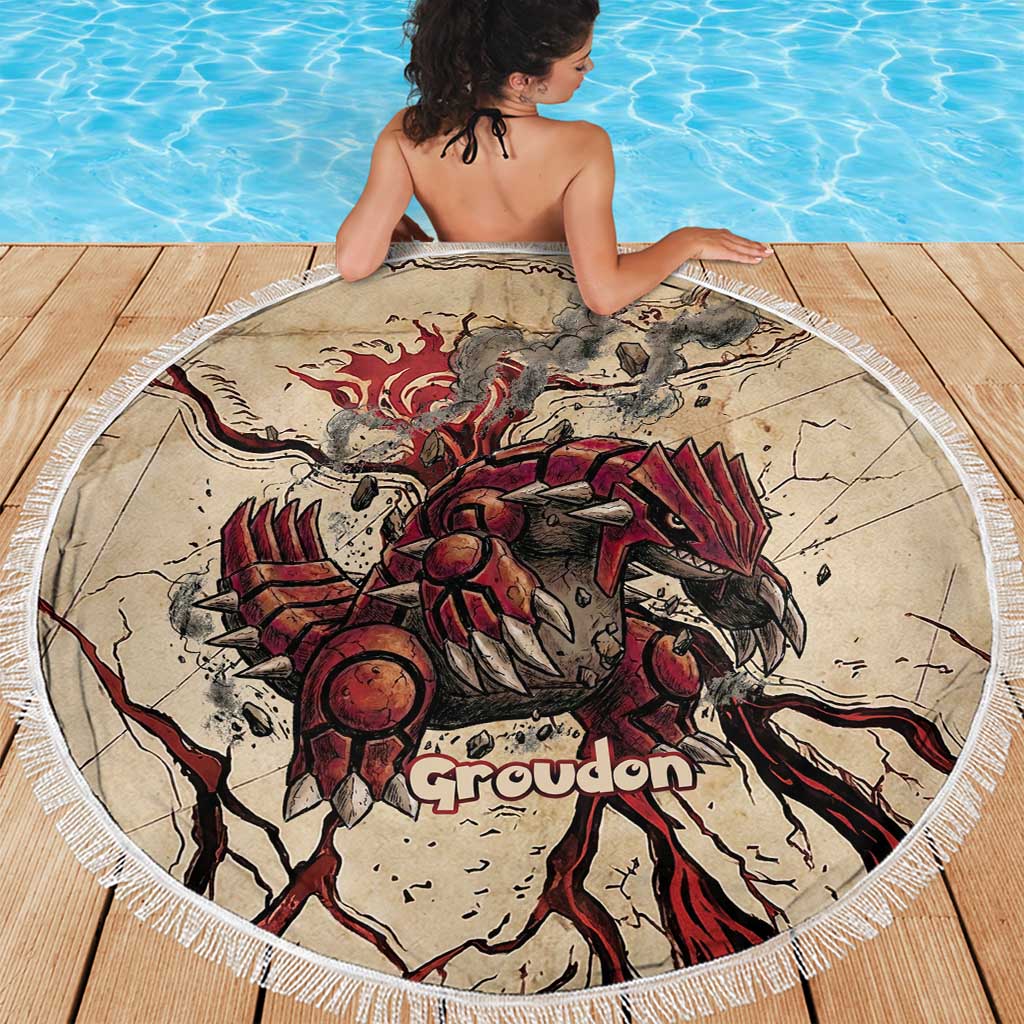 Groudon Omega Ruby Beach Blanket Ancient Volcano Map Art