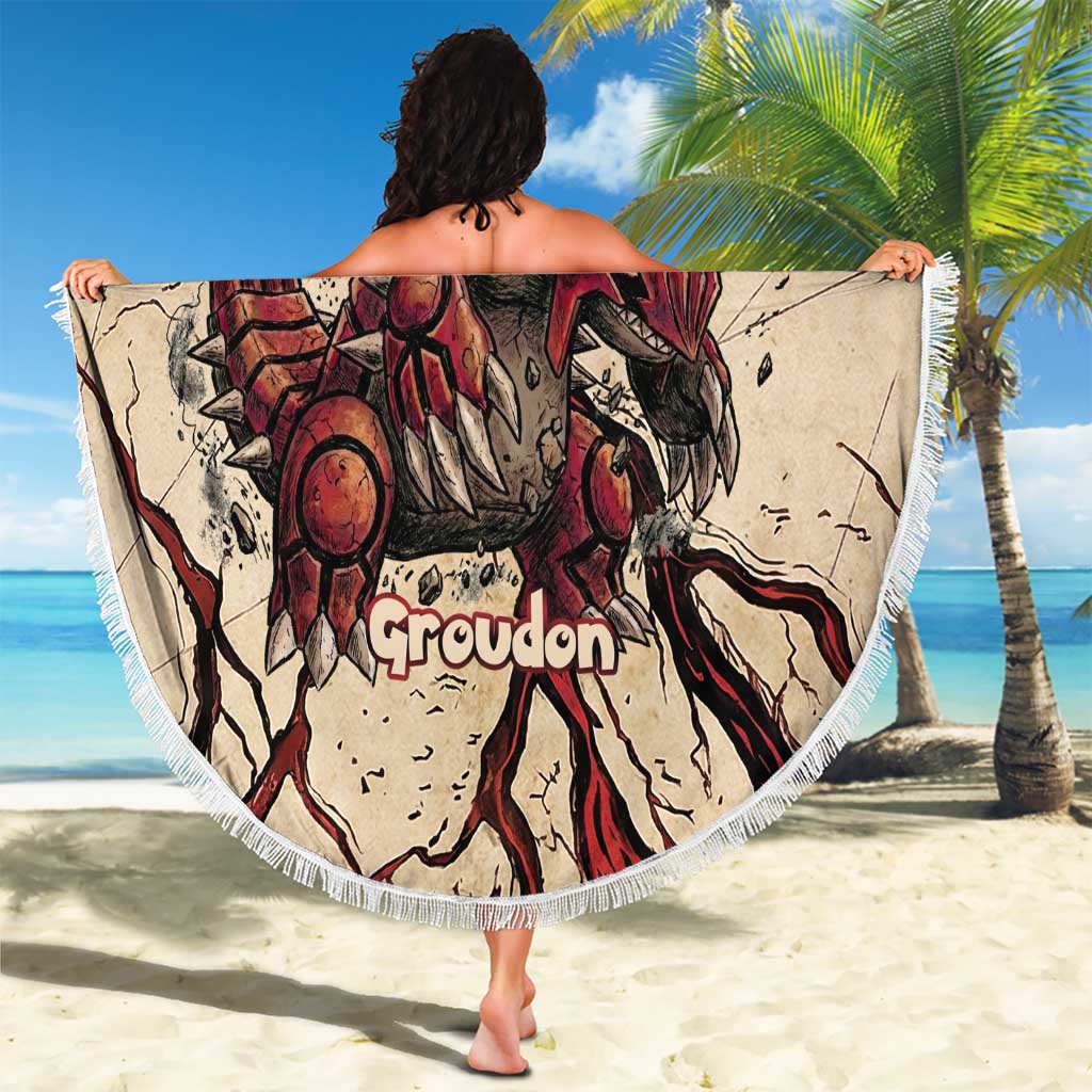 Groudon Omega Ruby Beach Blanket Ancient Volcano Map Art
