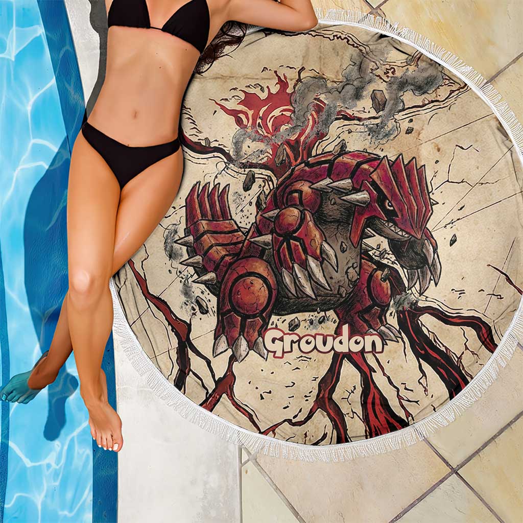Groudon Omega Ruby Beach Blanket Ancient Volcano Map Art