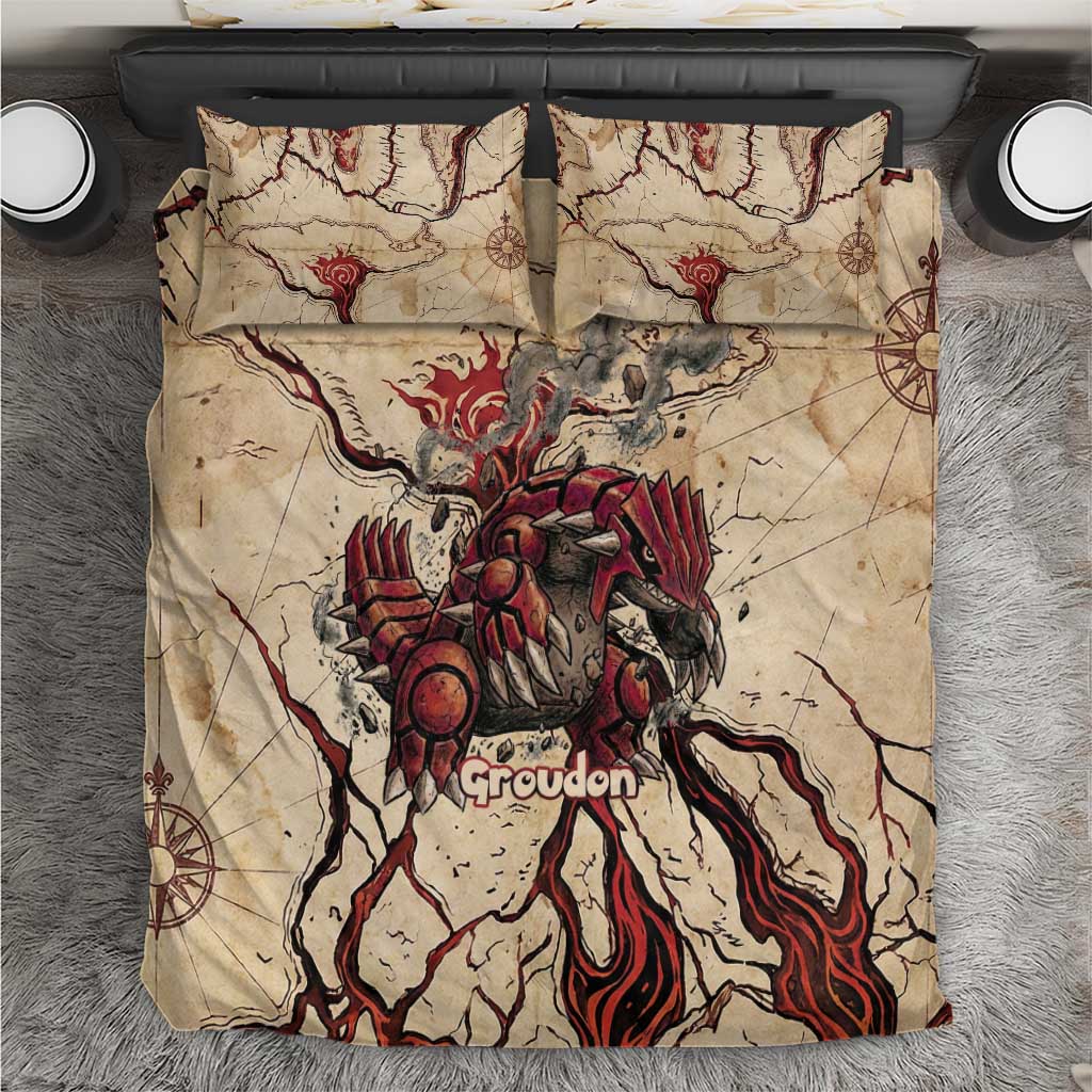 Groudon Omega Ruby Bedding Set Ancient Volcano Map Art
