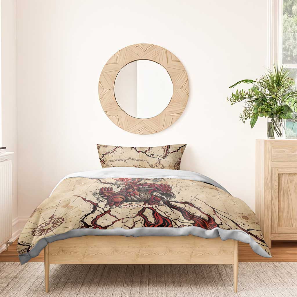 Groudon Omega Ruby Bedding Set Ancient Volcano Map Art