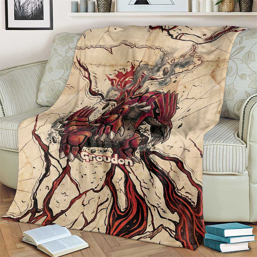 Groudon Omega Ruby Blanket Ancient Volcano Map Art