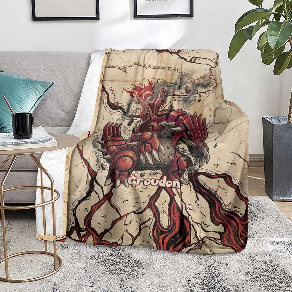 Groudon Omega Ruby Blanket Ancient Volcano Map Art