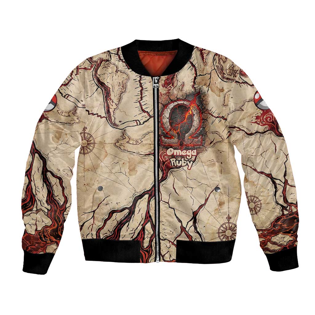 Groudon Omega Ruby Bomber Jacket Ancient Volcano Map Art