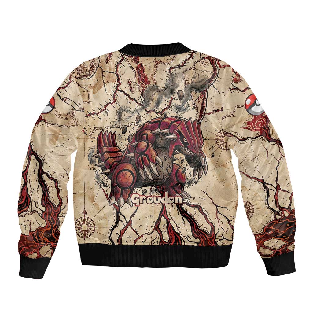 Groudon Omega Ruby Bomber Jacket Ancient Volcano Map Art