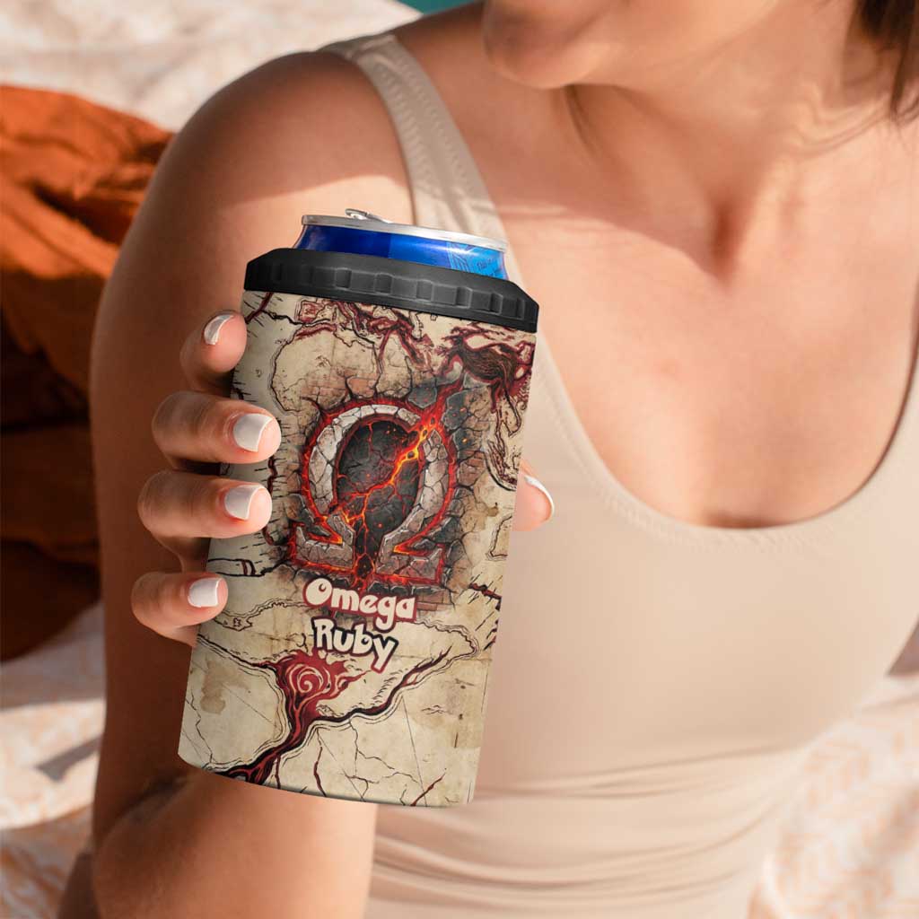 Groudon Omega Ruby 4 in 1 Can Cooler Tumbler Ancient Volcano Map Art
