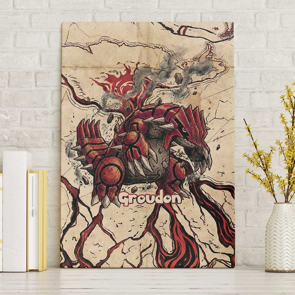 Groudon Omega Ruby Canvas Wall Art Ancient Volcano Map Art