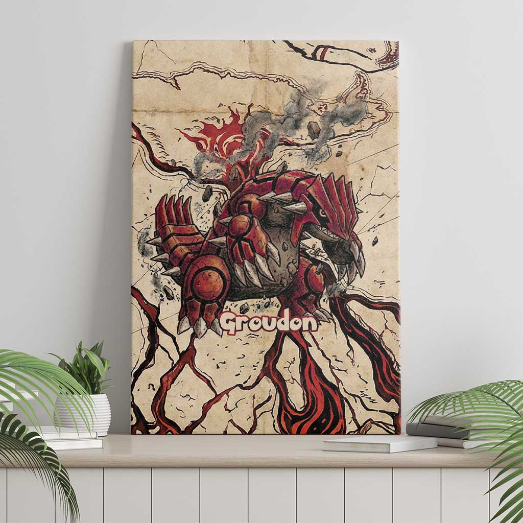 Groudon Omega Ruby Canvas Wall Art Ancient Volcano Map Art