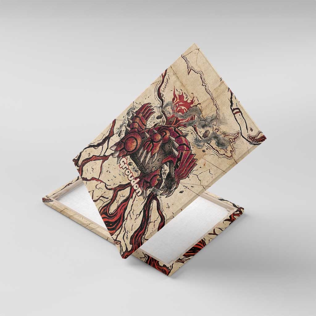 Groudon Omega Ruby Canvas Wall Art Ancient Volcano Map Art
