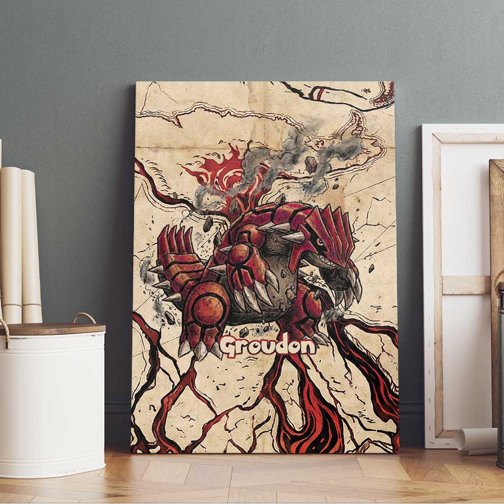 Groudon Omega Ruby Canvas Wall Art Ancient Volcano Map Art
