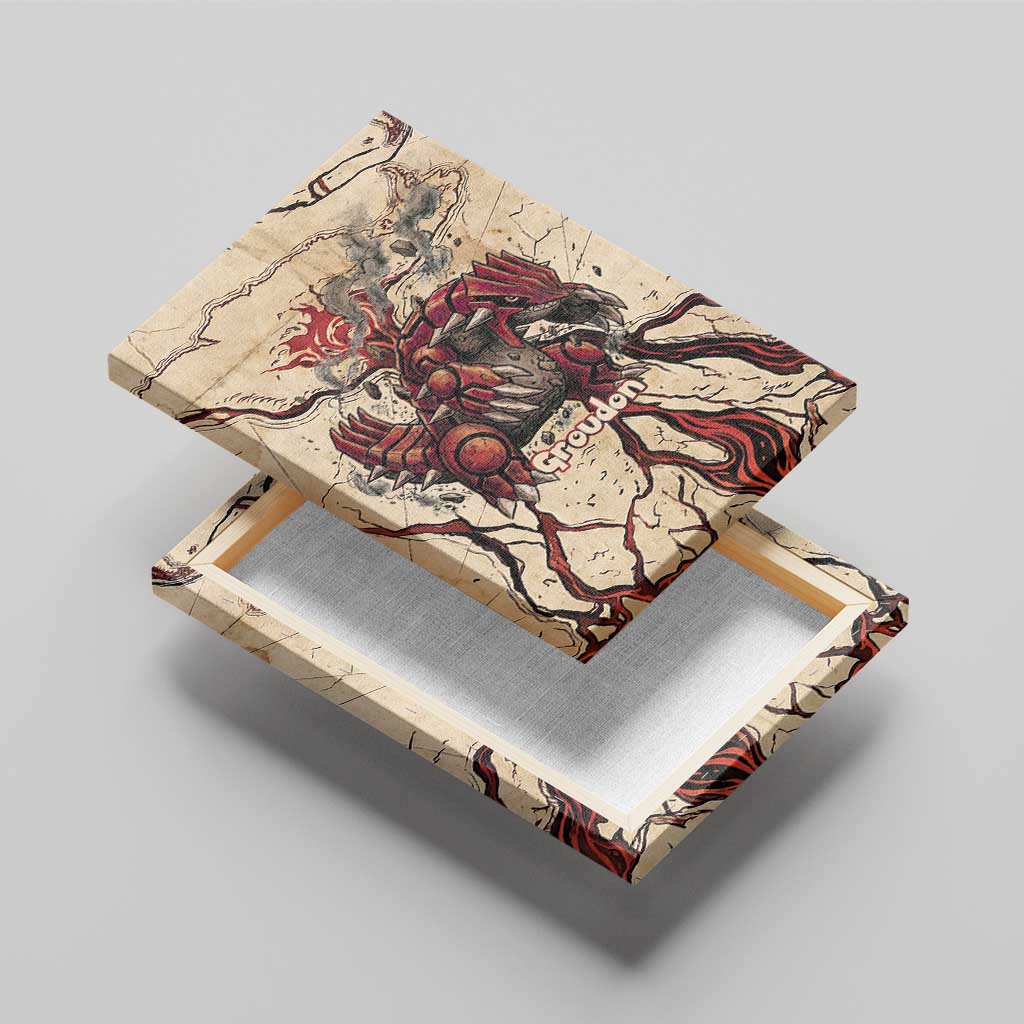 Groudon Omega Ruby Canvas Wall Art Ancient Volcano Map Art