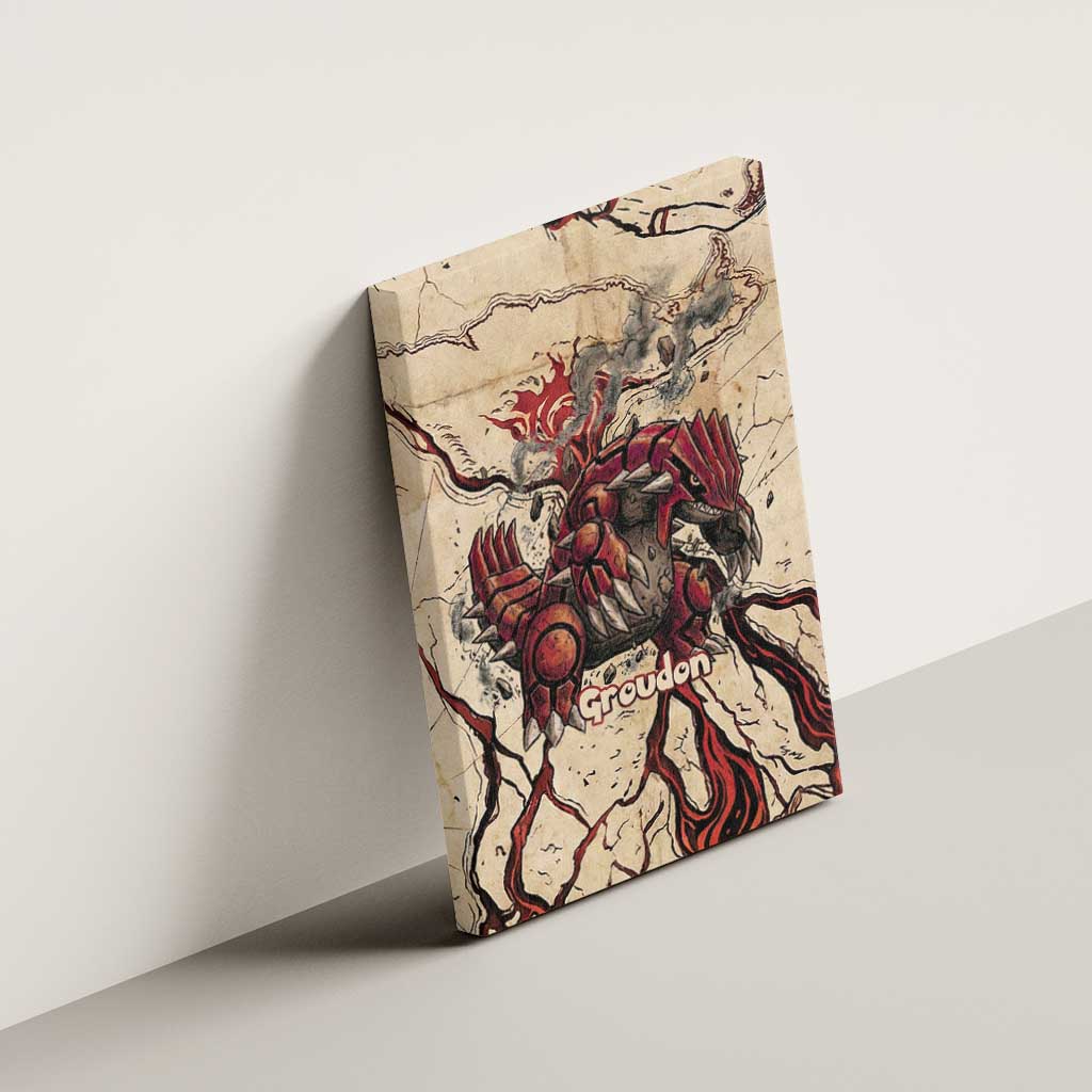 Groudon Omega Ruby Canvas Wall Art Ancient Volcano Map Art