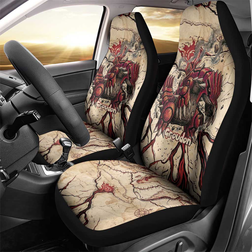 Groudon Omega Ruby Car Seat Cover Ancient Volcano Map Art