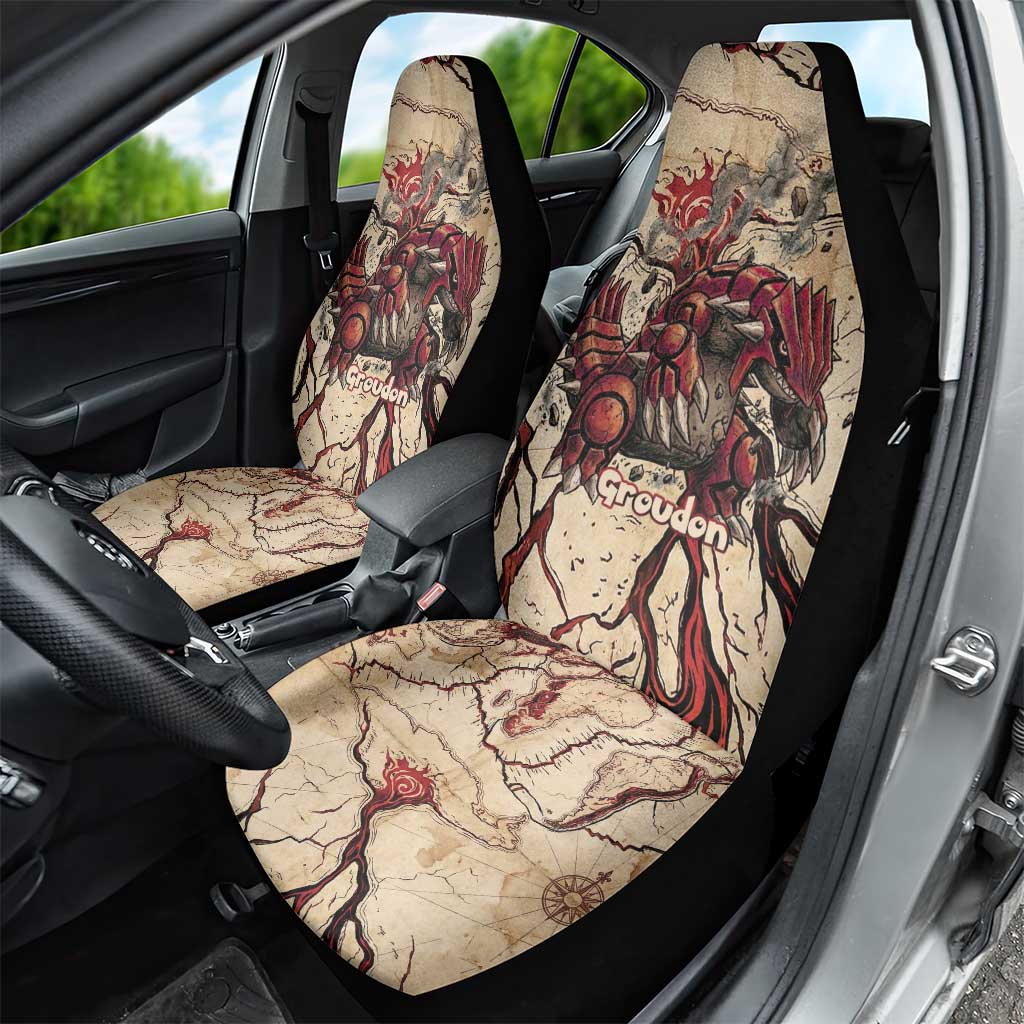 Groudon Omega Ruby Car Seat Cover Ancient Volcano Map Art