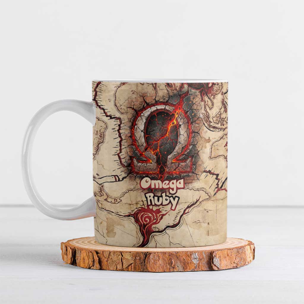 Groudon Omega Ruby Ceramic Mug Ancient Volcano Map Art