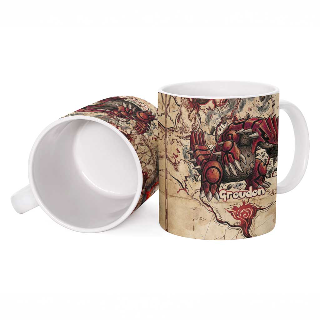Groudon Omega Ruby Ceramic Mug Ancient Volcano Map Art