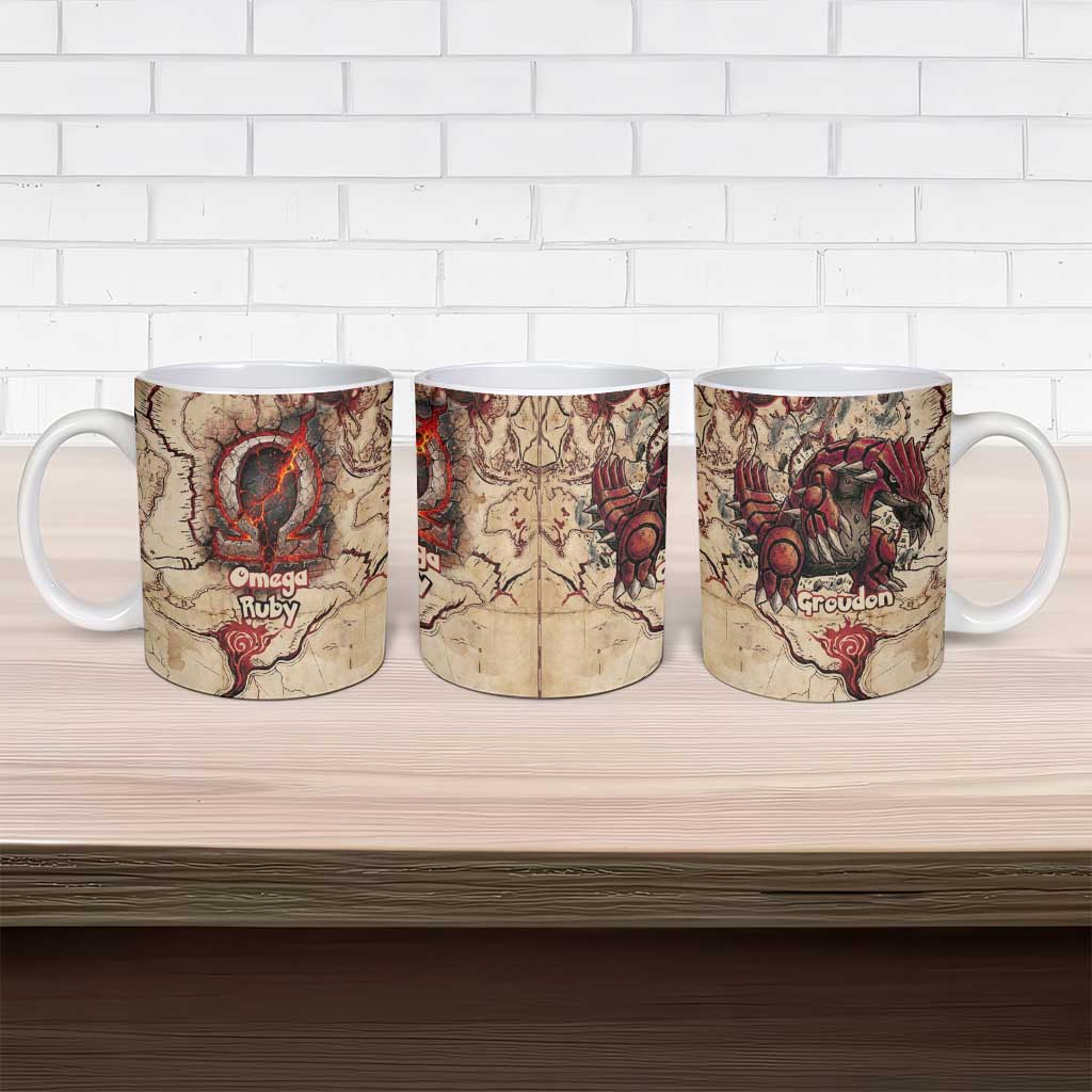 Groudon Omega Ruby Ceramic Mug Ancient Volcano Map Art