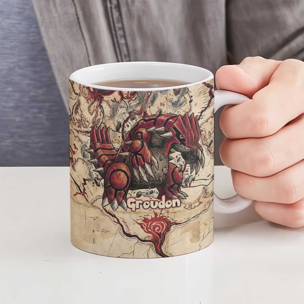 Groudon Omega Ruby Ceramic Mug Ancient Volcano Map Art