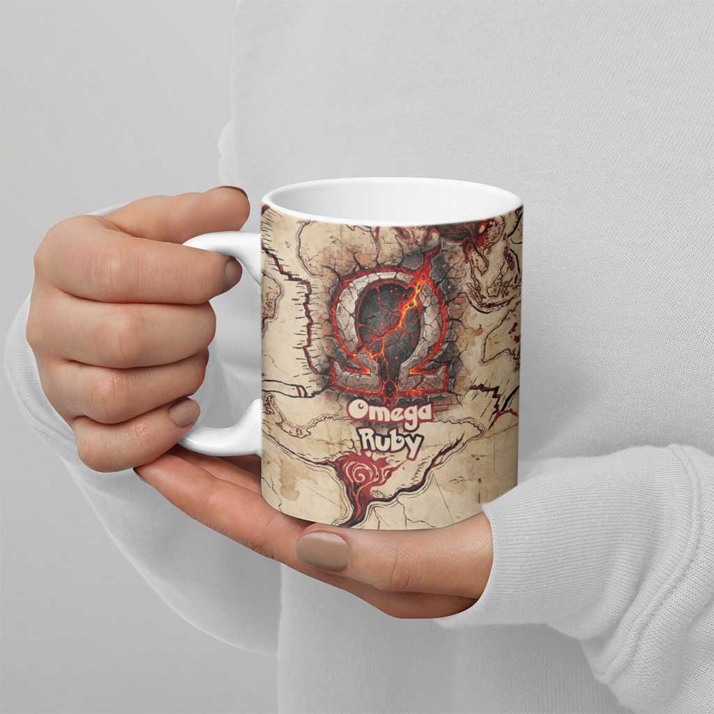Groudon Omega Ruby Ceramic Mug Ancient Volcano Map Art