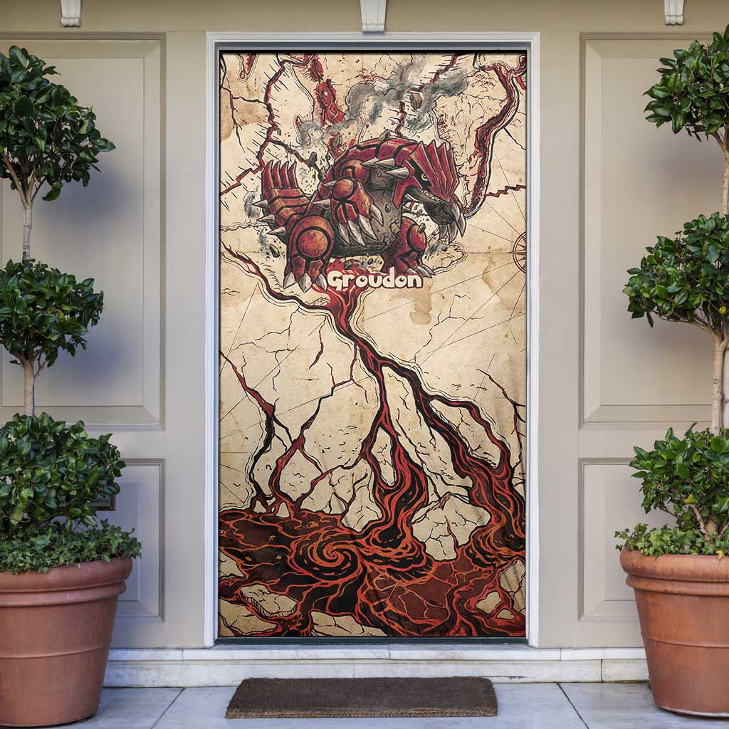 Groudon Omega Ruby Door Cover Ancient Volcano Map Art