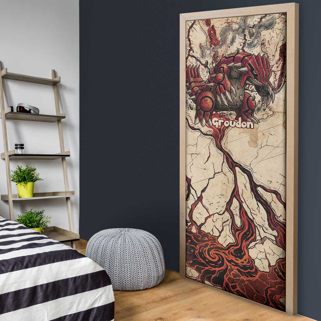 Groudon Omega Ruby Door Cover Ancient Volcano Map Art