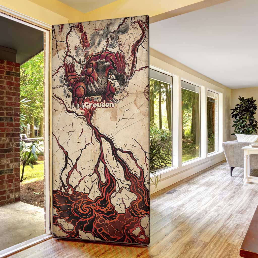 Groudon Omega Ruby Door Cover Ancient Volcano Map Art