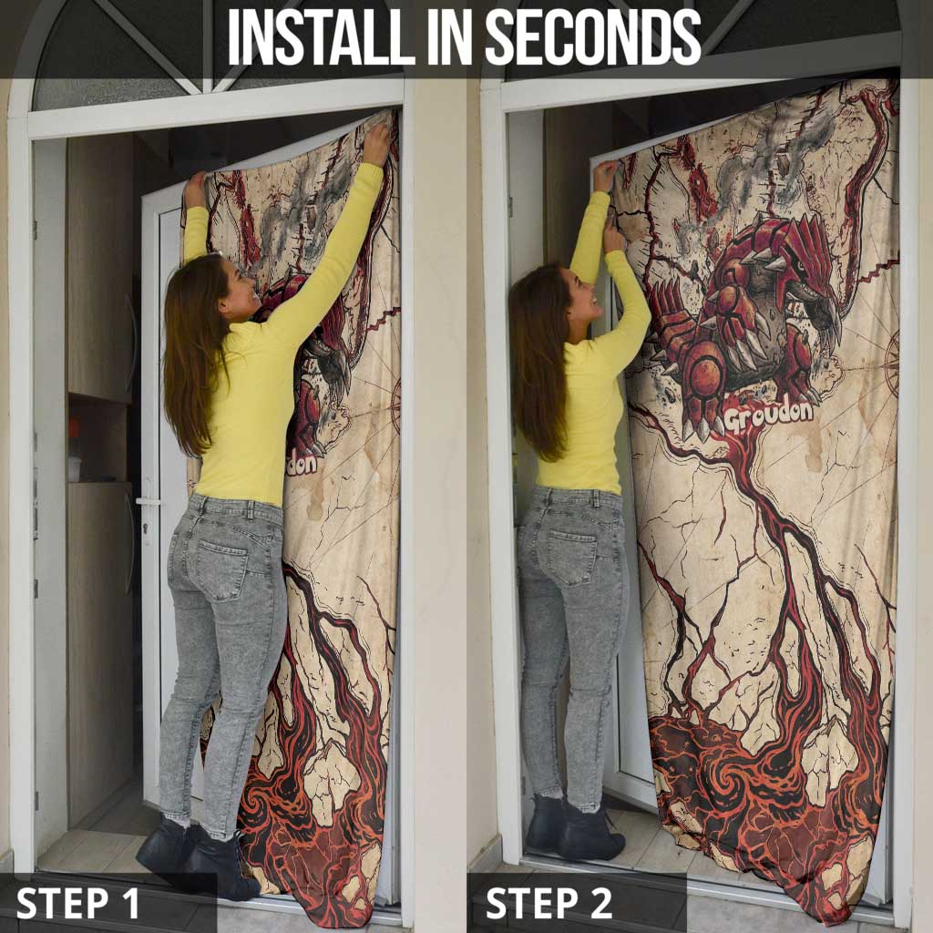Groudon Omega Ruby Door Cover Ancient Volcano Map Art