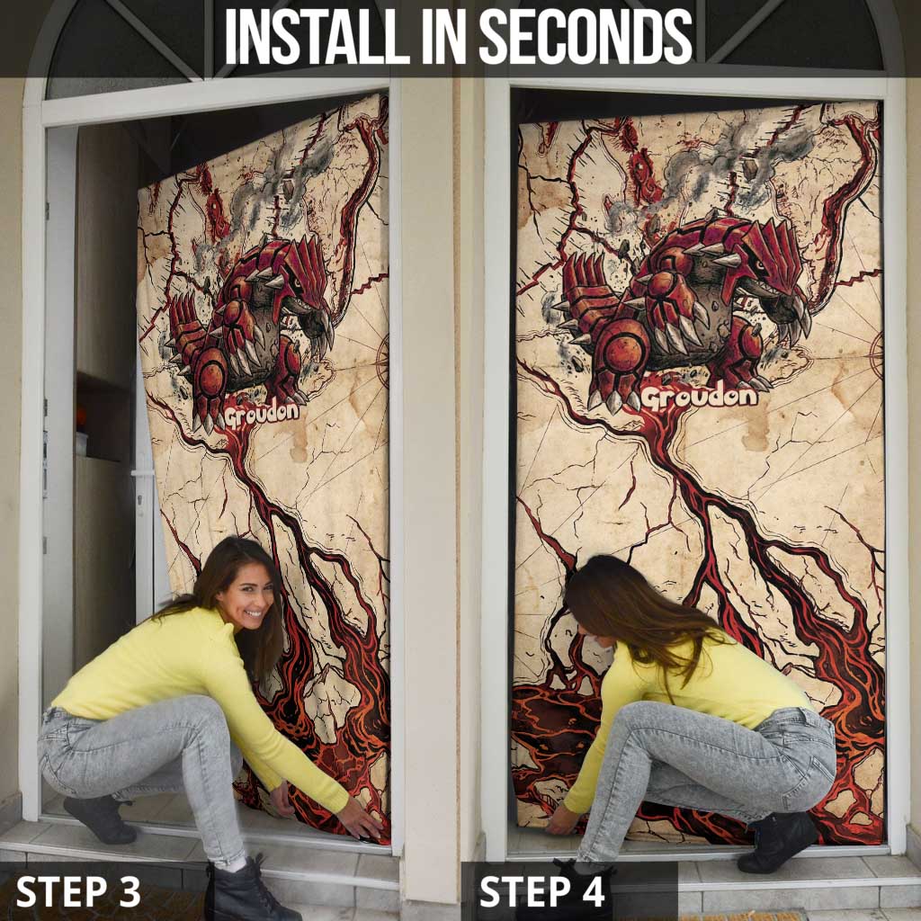 Groudon Omega Ruby Door Cover Ancient Volcano Map Art