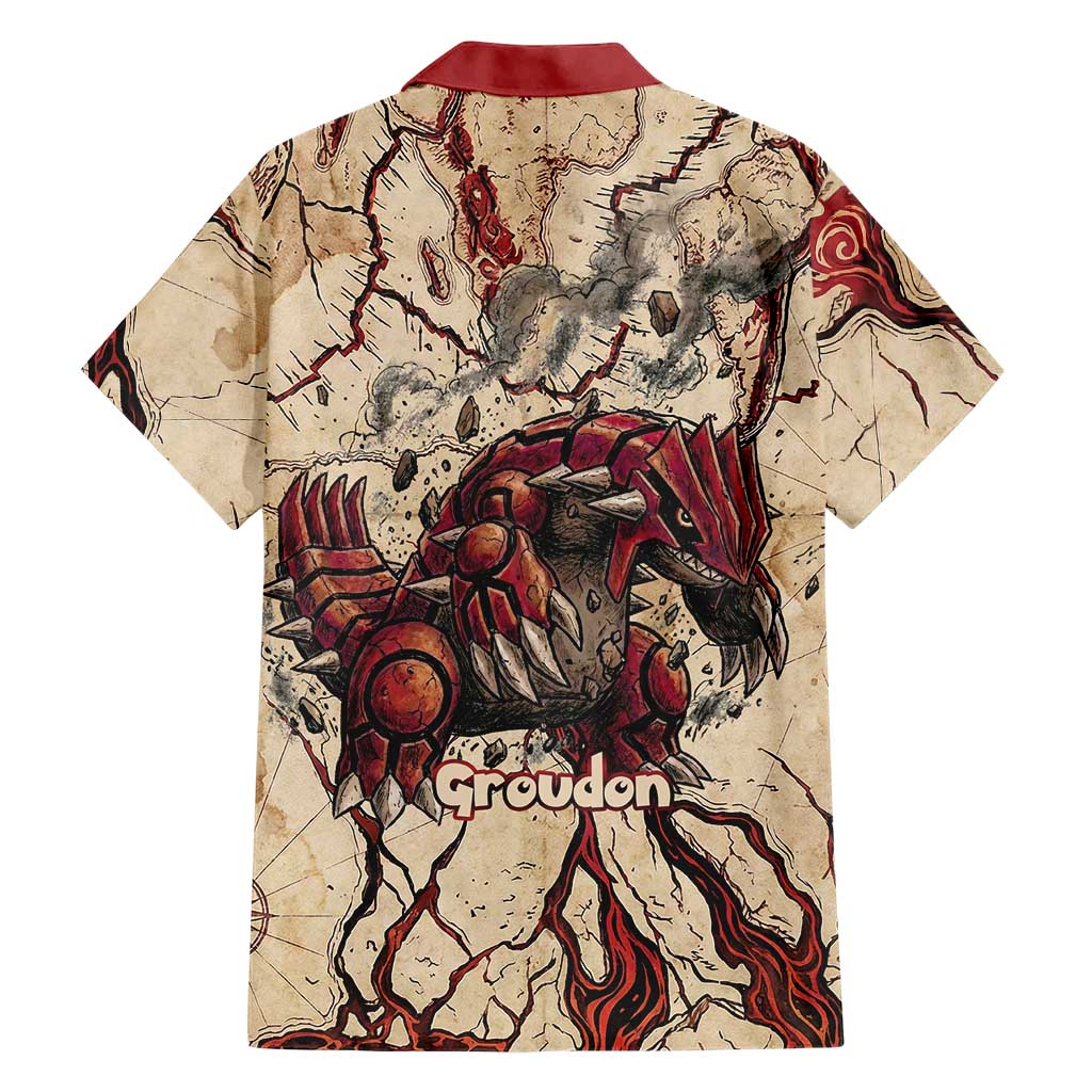 Groudon Omega Ruby Family Matching Puletasi and Hawaiian Shirt Ancient Volcano Map Art
