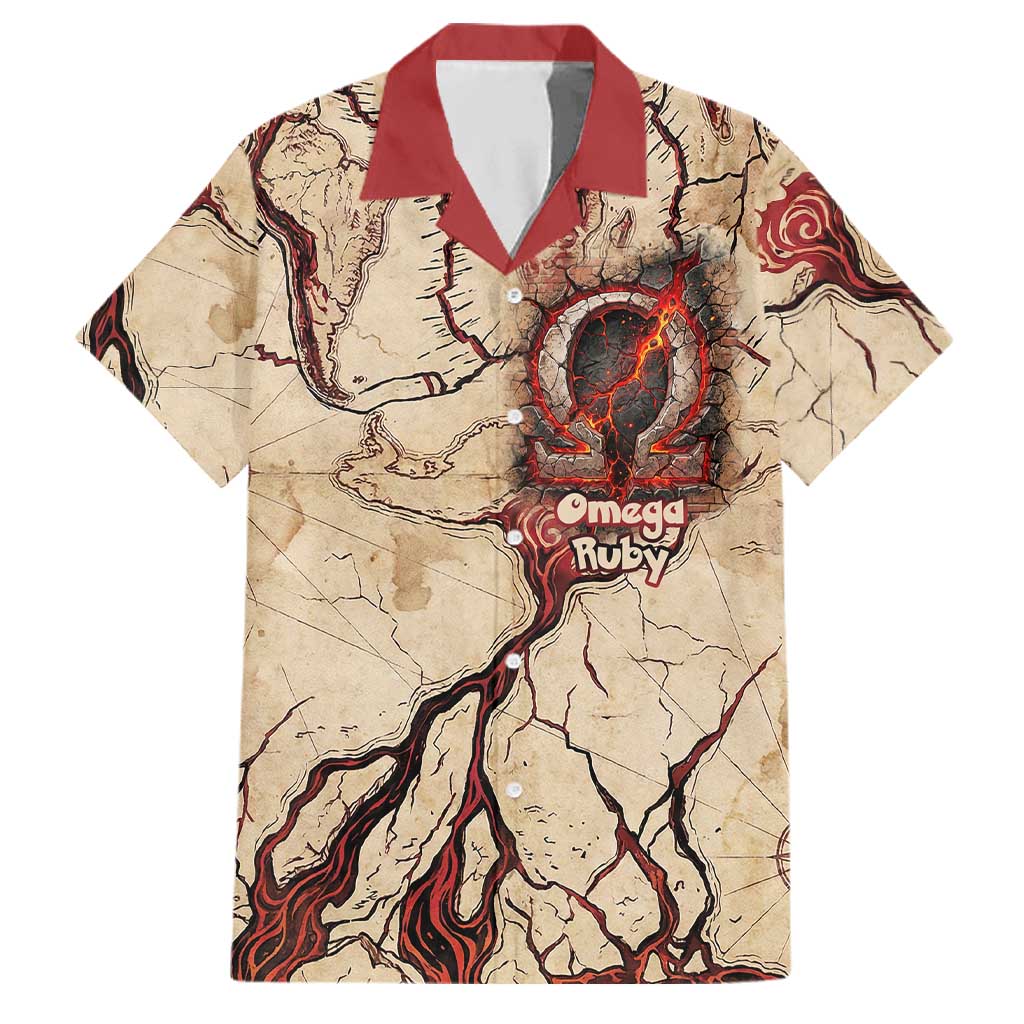 Groudon Omega Ruby Family Matching Tank Maxi Dress and Hawaiian Shirt Ancient Volcano Map Art