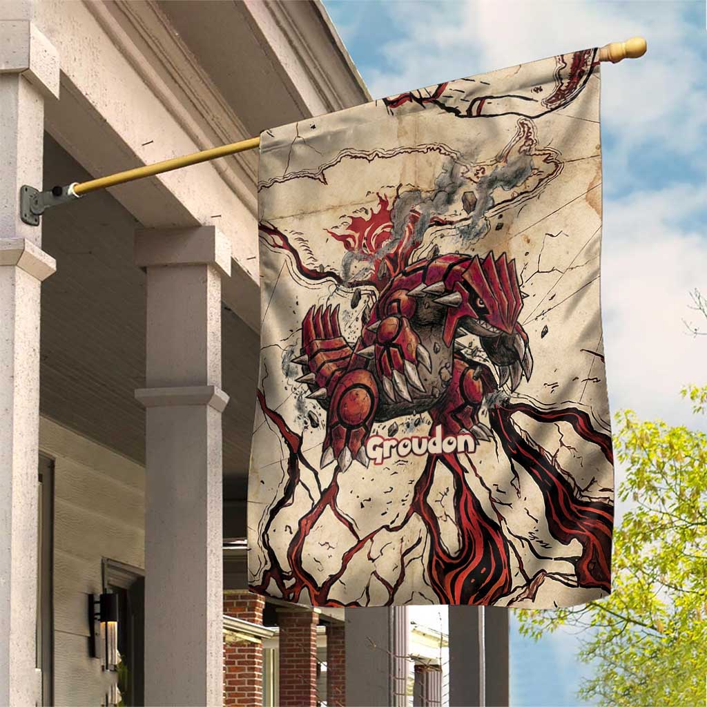 Groudon Omega Ruby Garden Flag Ancient Volcano Map Art