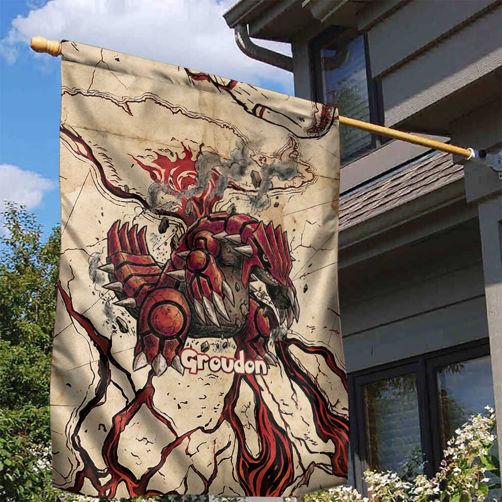 Groudon Omega Ruby Garden Flag Ancient Volcano Map Art