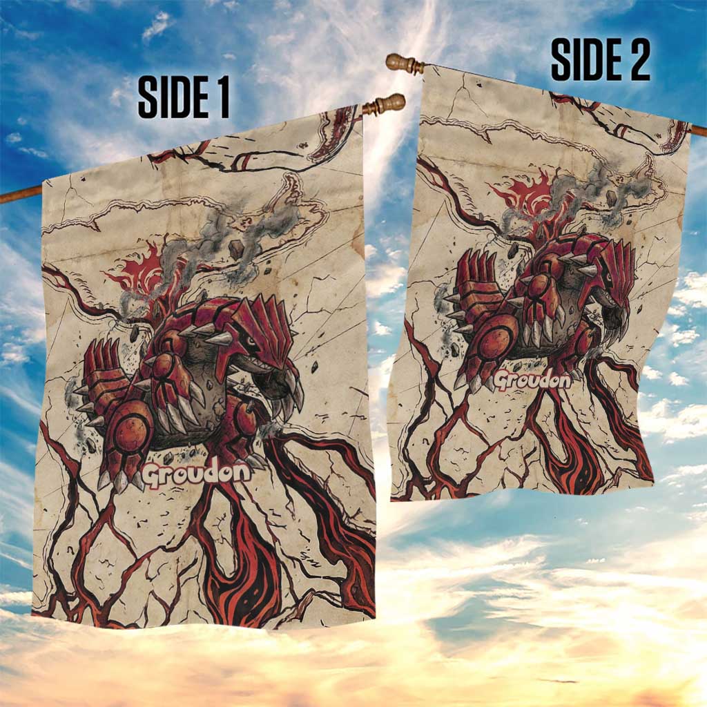 Groudon Omega Ruby Garden Flag Ancient Volcano Map Art