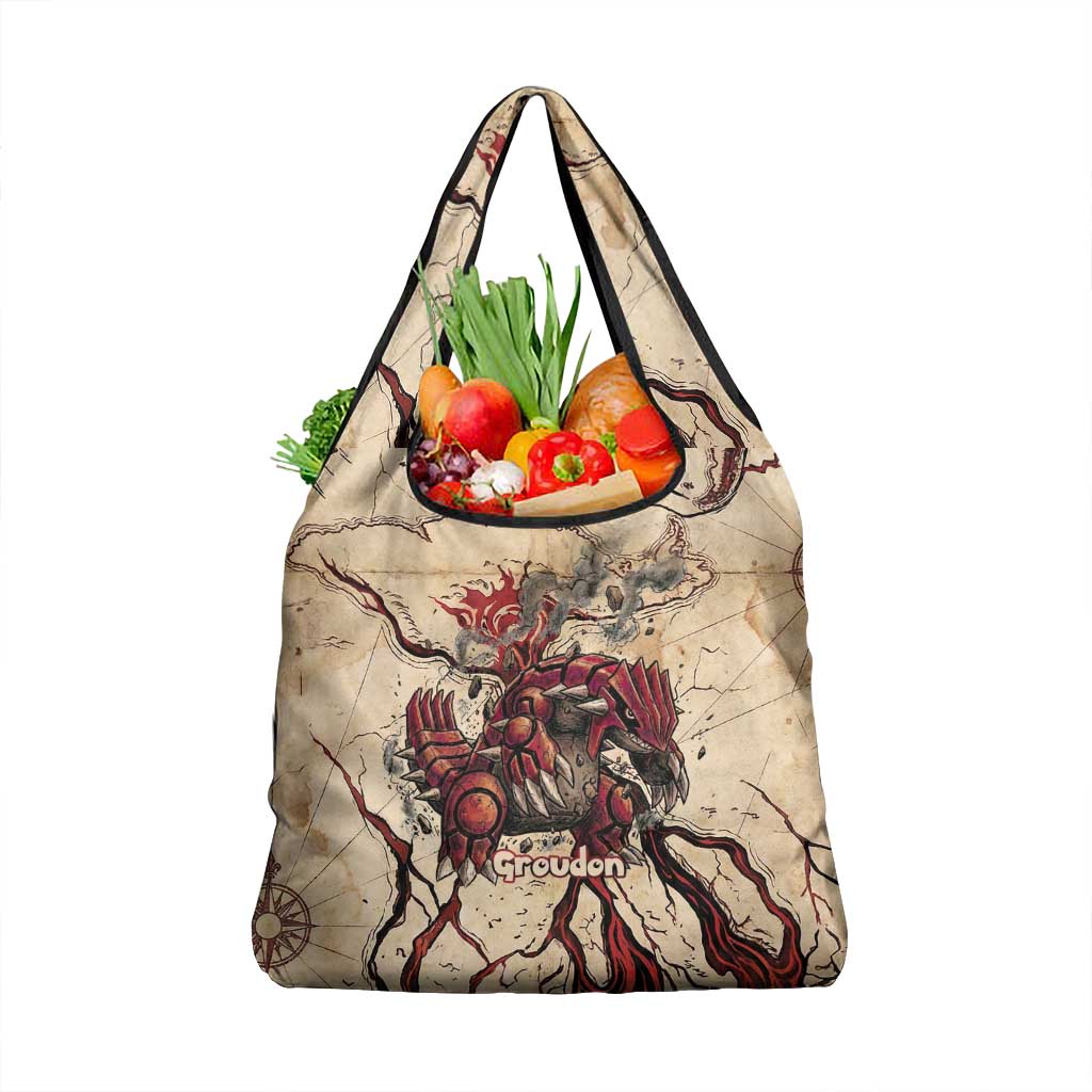Groudon Omega Ruby Grocery Bag Ancient Volcano Map Art