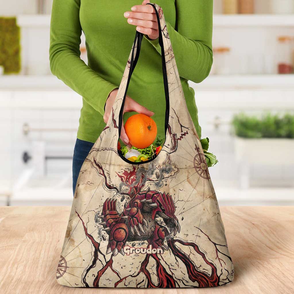 Groudon Omega Ruby Grocery Bag Ancient Volcano Map Art