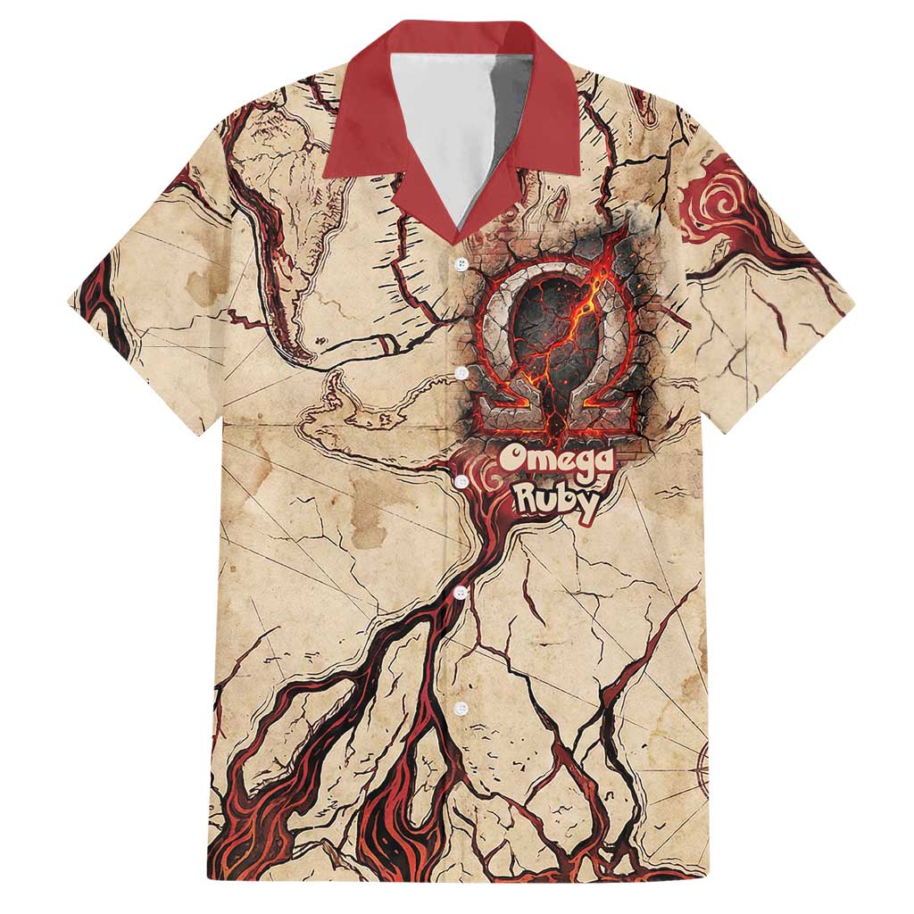 Groudon Omega Ruby Hawaiian Shirt Ancient Volcano Map Art