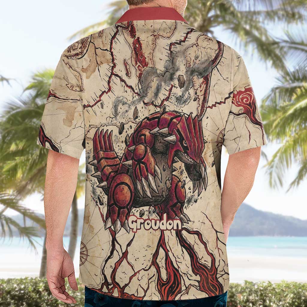 Groudon Omega Ruby Hawaiian Shirt Ancient Volcano Map Art