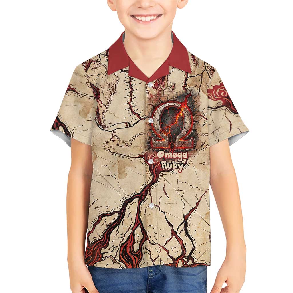 Groudon Omega Ruby Hawaiian Shirt Ancient Volcano Map Art