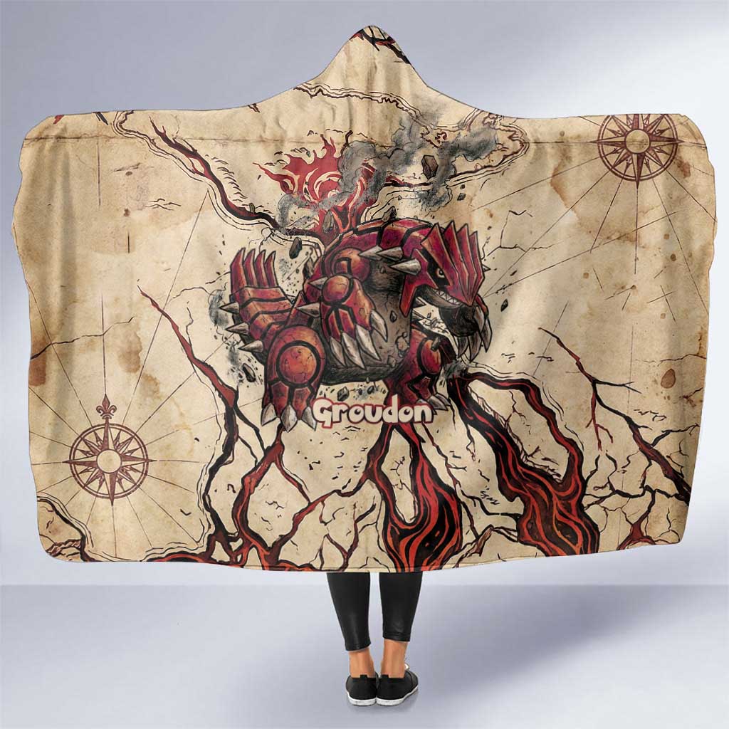 Groudon Omega Ruby Hooded Blanket Ancient Volcano Map Art