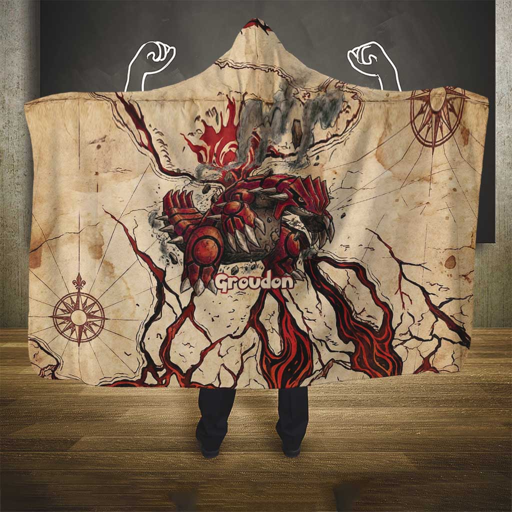 Groudon Omega Ruby Hooded Blanket Ancient Volcano Map Art