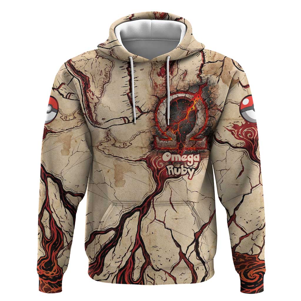 Groudon Omega Ruby Hoodie Ancient Volcano Map Art