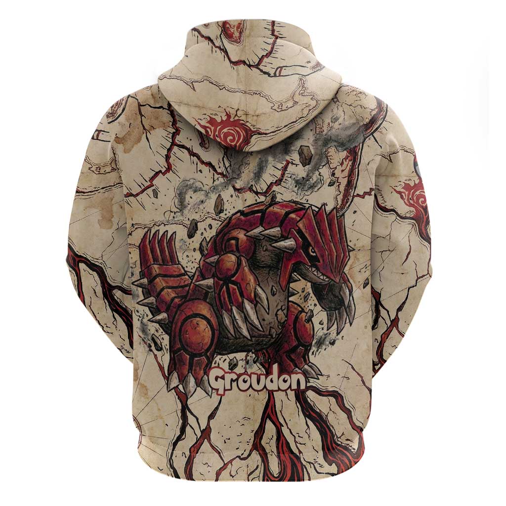 Groudon Omega Ruby Hoodie Ancient Volcano Map Art