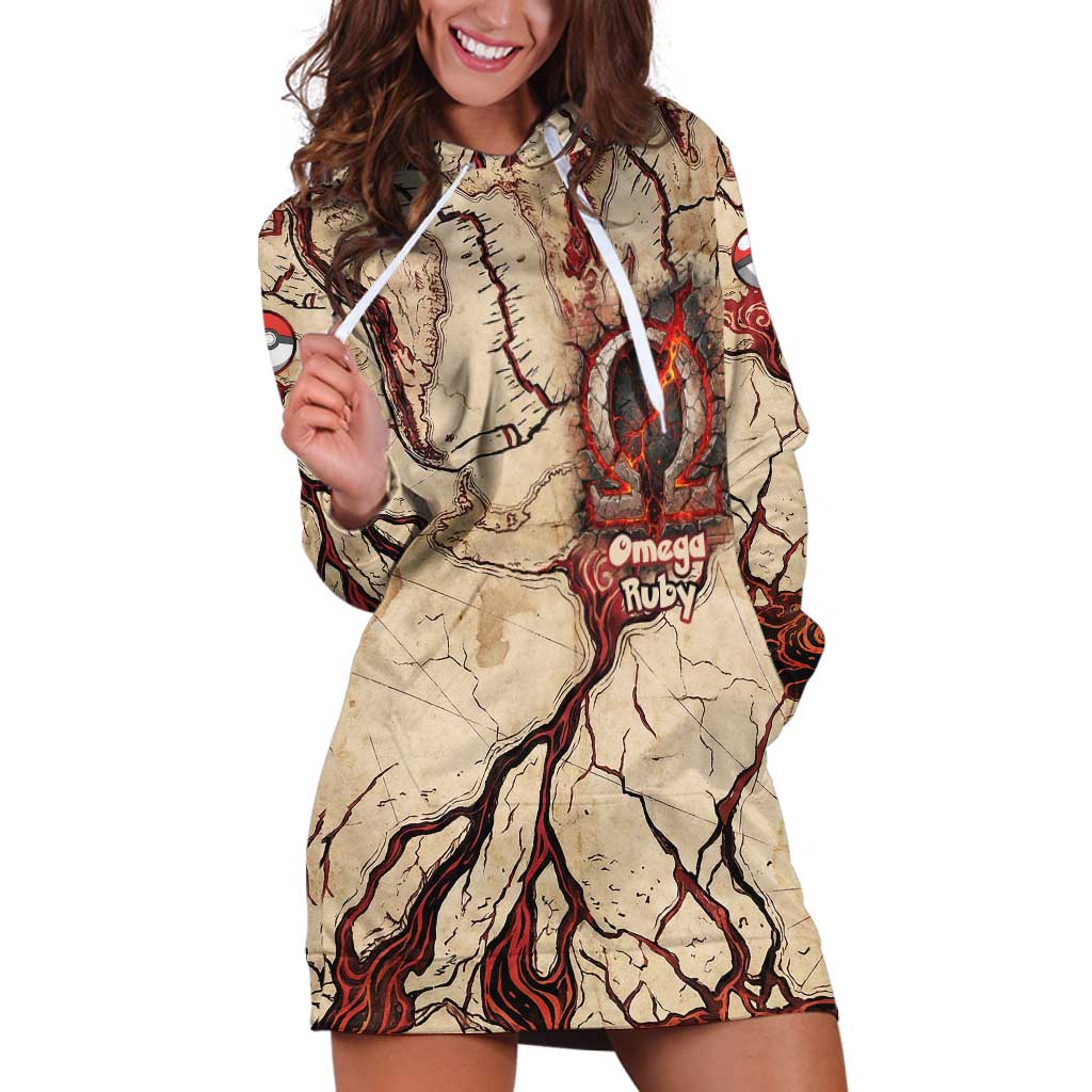 Groudon Omega Ruby Hoodie Dress Ancient Volcano Map Art