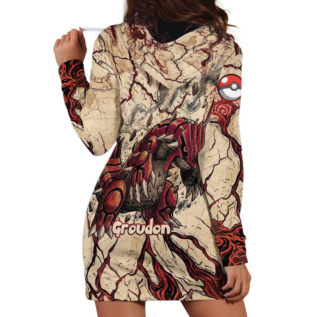 Groudon Omega Ruby Hoodie Dress Ancient Volcano Map Art
