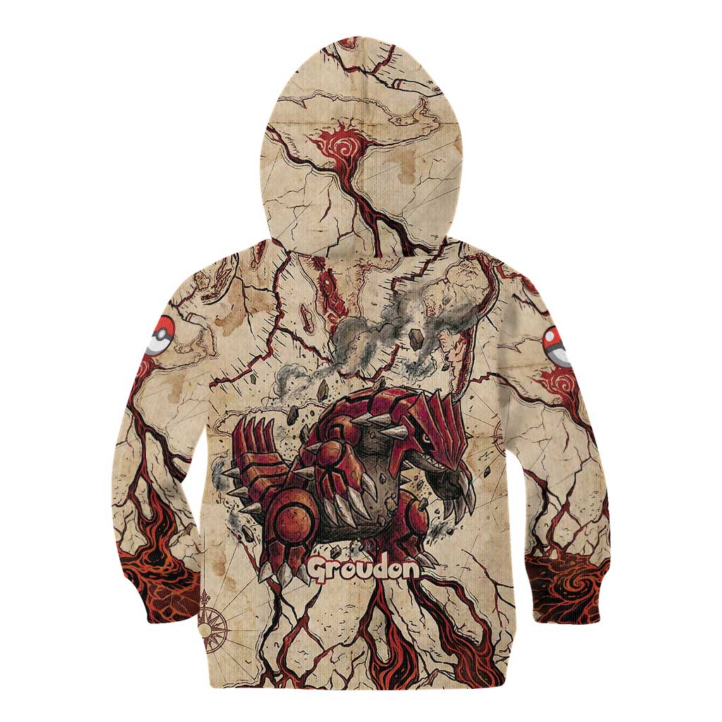 Groudon Omega Ruby Kid Hoodie Ancient Volcano Map Art