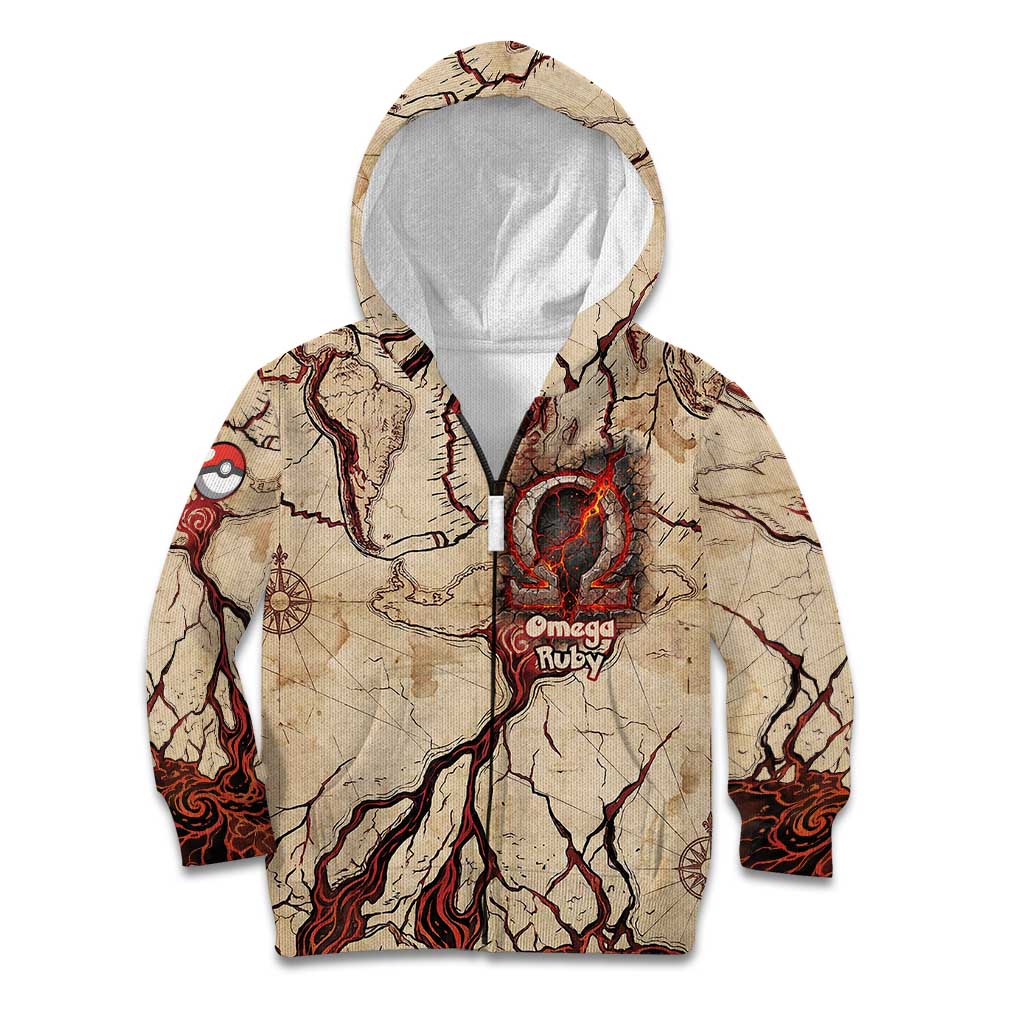 Groudon Omega Ruby Kid Hoodie Ancient Volcano Map Art