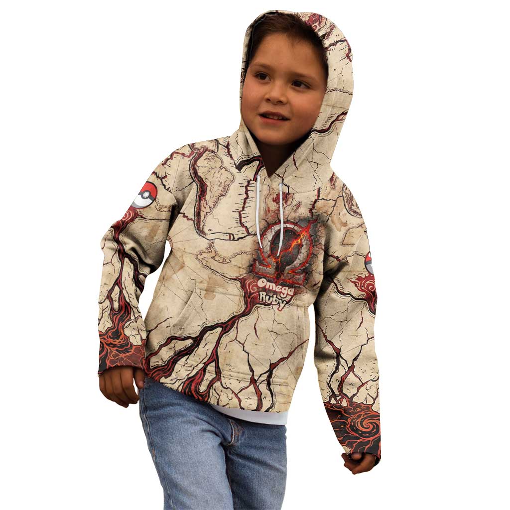 Groudon Omega Ruby Kid Hoodie Ancient Volcano Map Art