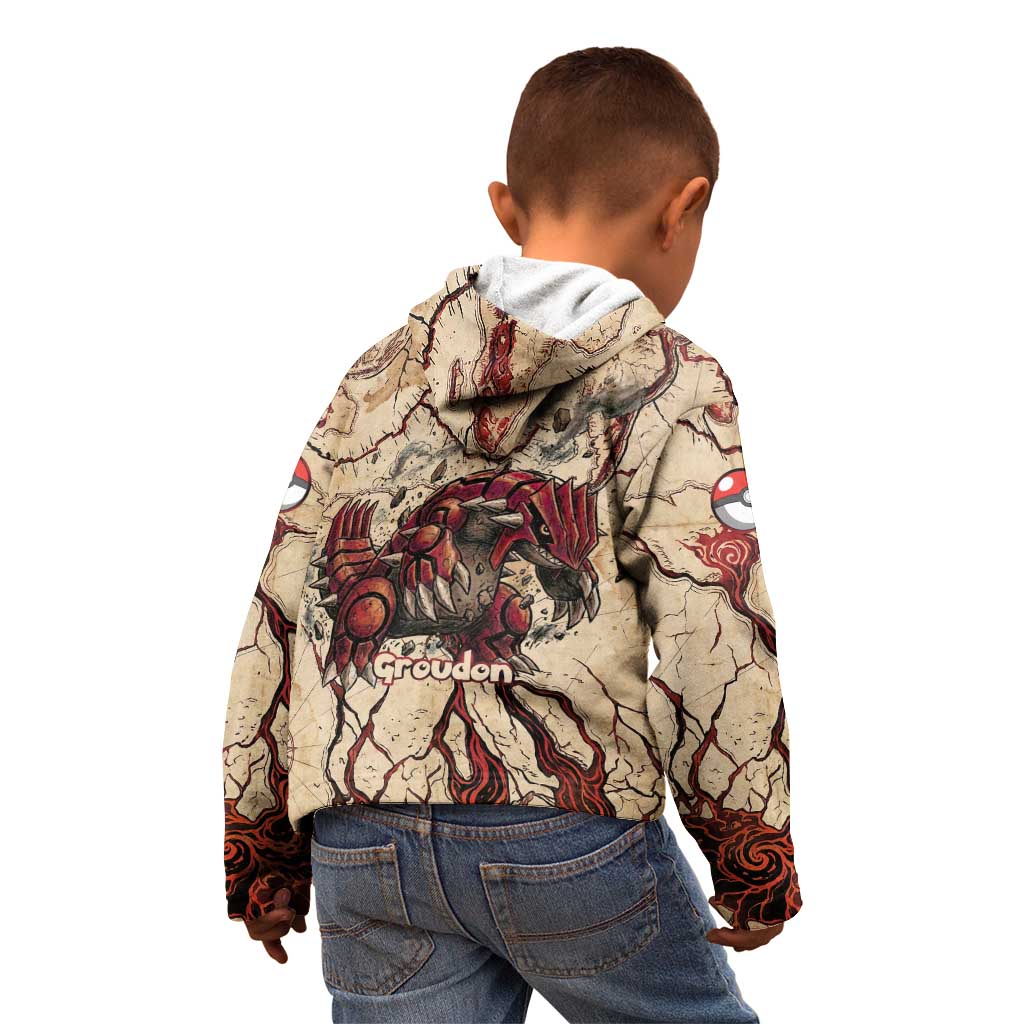 Groudon Omega Ruby Kid Hoodie Ancient Volcano Map Art