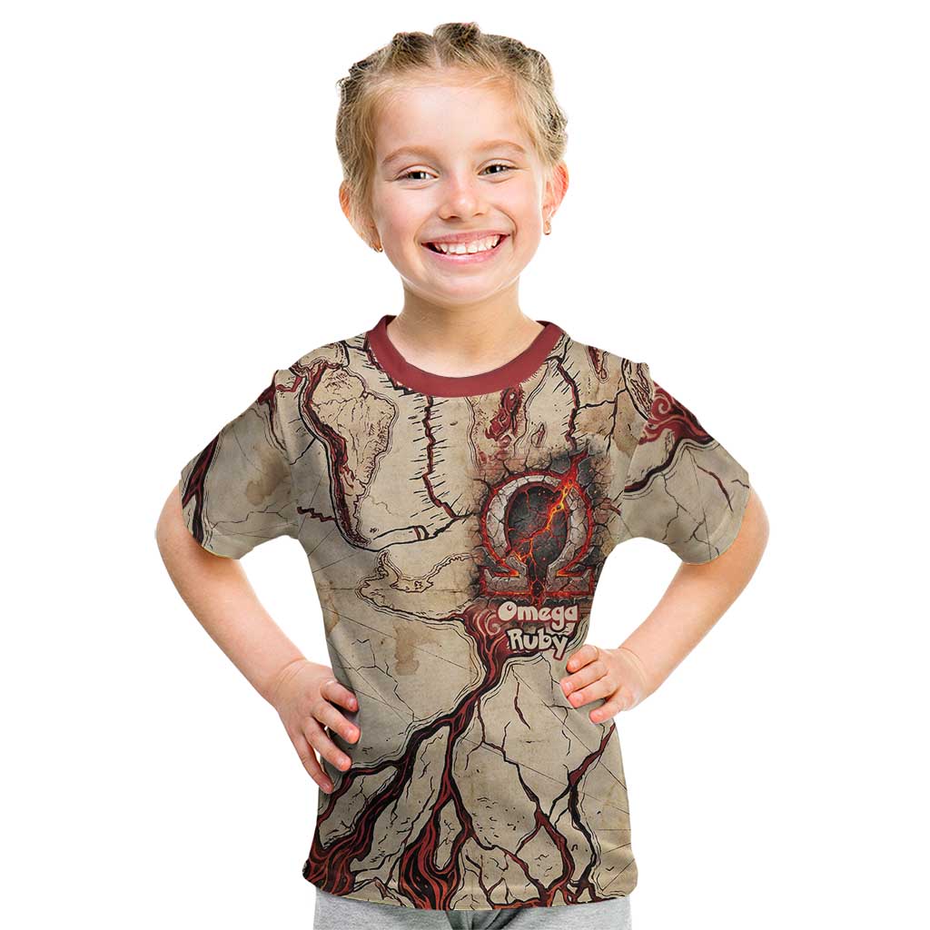 Groudon Omega Ruby Kid T Shirt Ancient Volcano Map Art